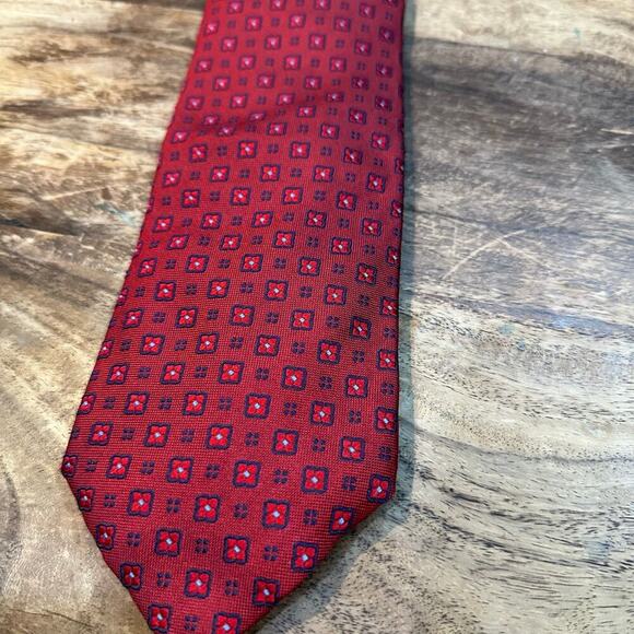 Massimo Bizzocchi Men's Red 100% Silk Neck Tie - Picture 2 of 5